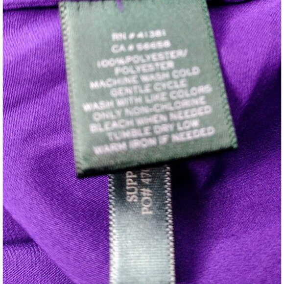 LRL Ralph Lauren Keyhole Tunic Top Size 3X Purple Flowy Embroidered Career - Picture 6 of 6